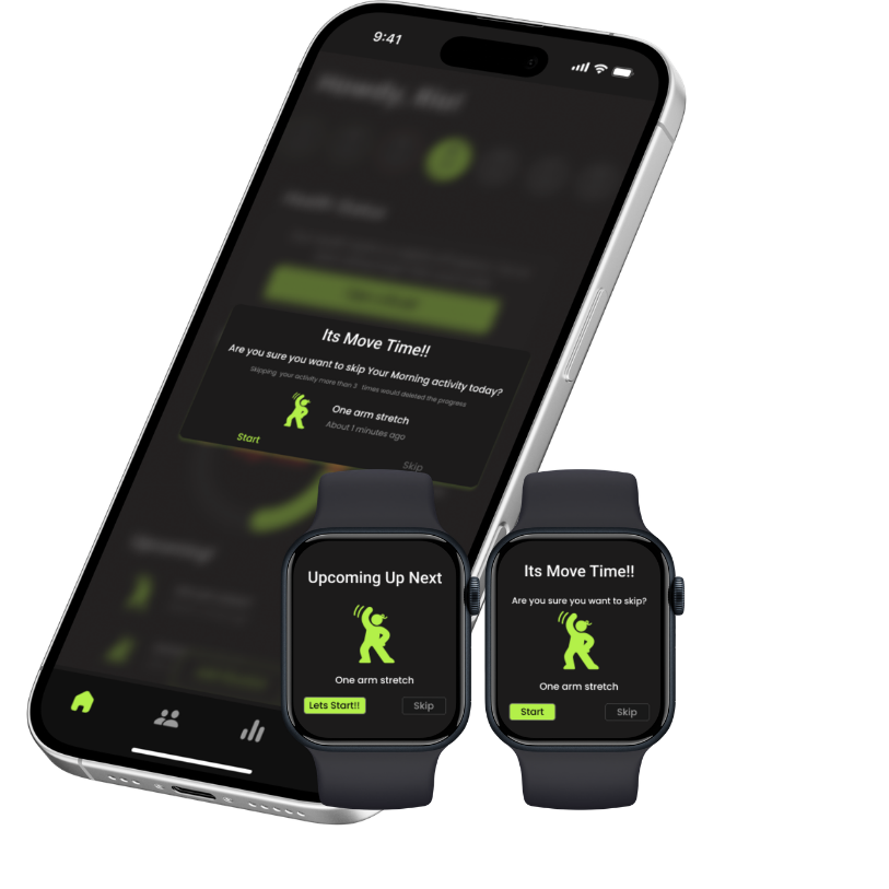 Phone and Apple Watch movement notifications