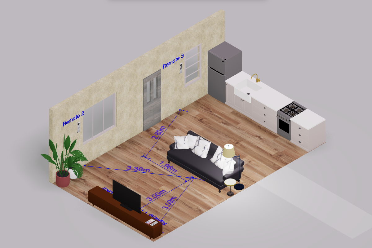 Isometric 3D room layoutview 1
