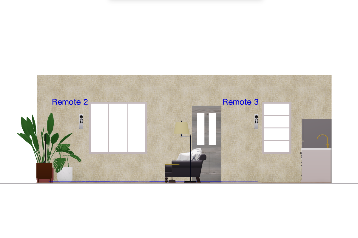 Side view of room layout