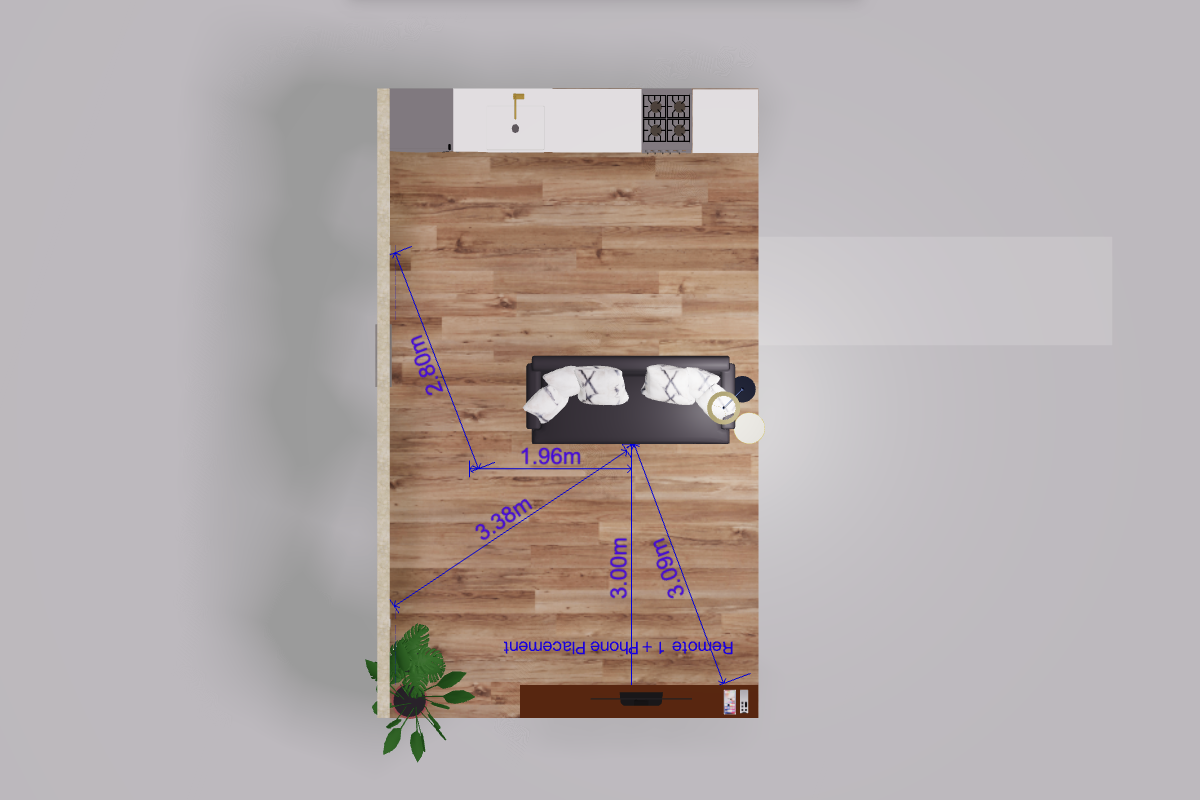 Top view of room layout