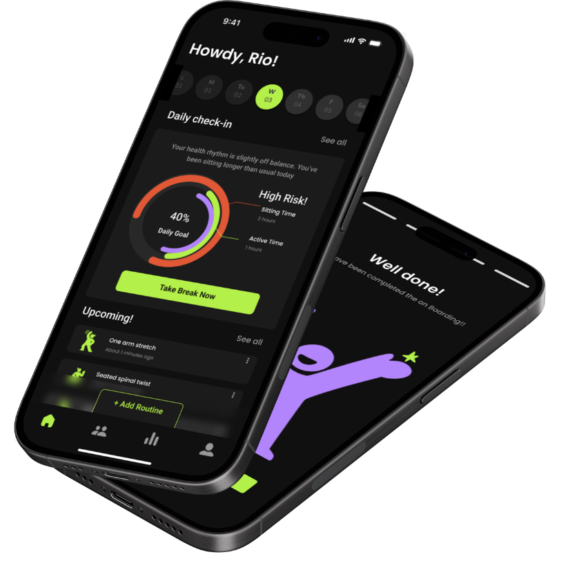 UttishaNow app mockups showing dashboard and completion screens