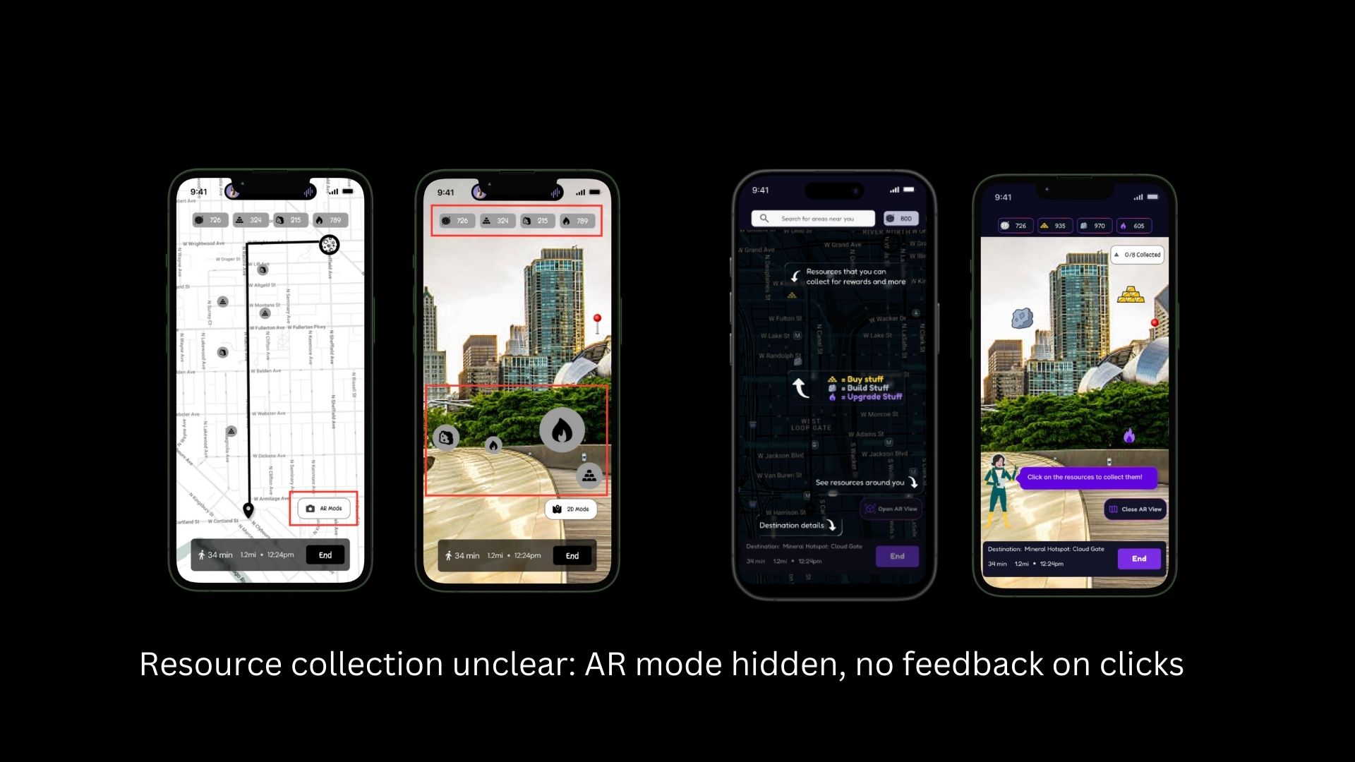 Testing: resource collection unclear, AR mode hidden