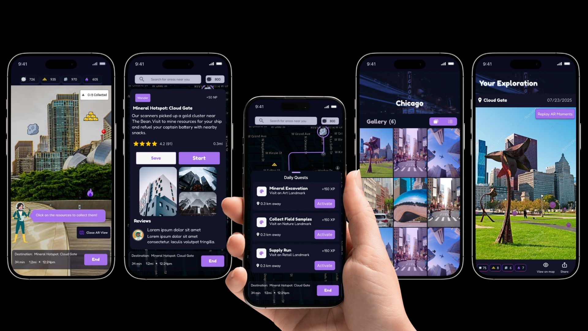 Wander hi-fi app screens