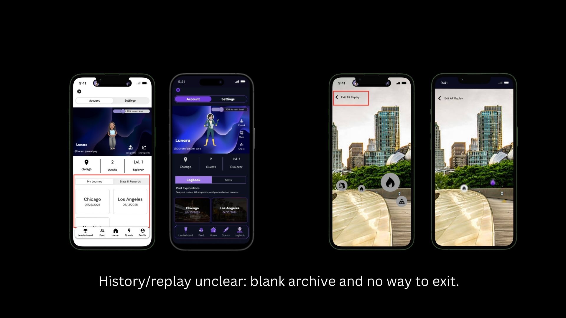 Testing: history/replay flow blank
